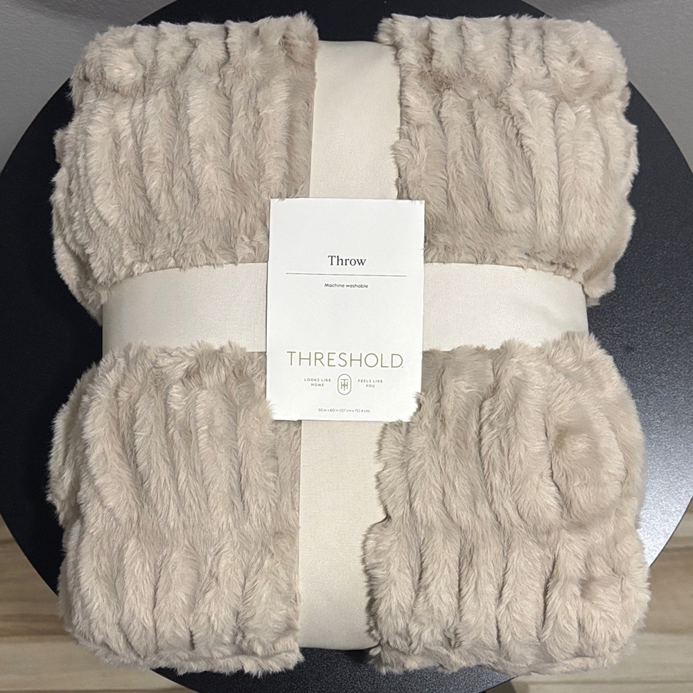 Threshold Tan Textured Throw Blanket